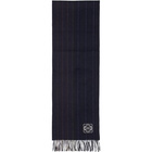 Loewe Navy Varsity Stripes Scarf