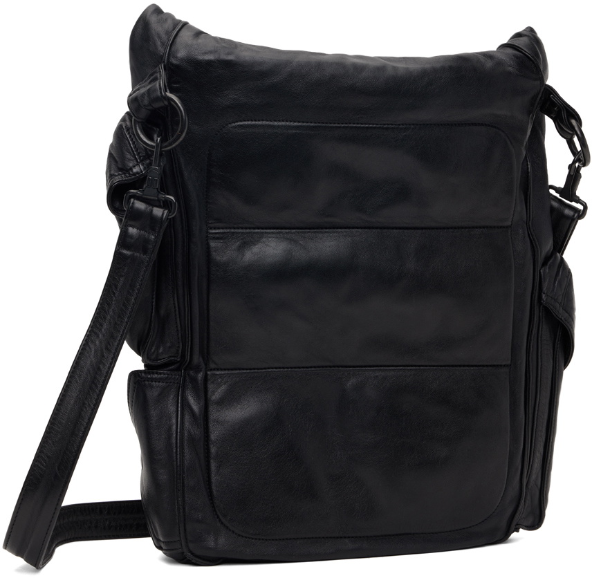 Julius Black Leather Large Gasmask Bag Julius