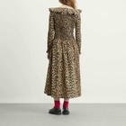 Damson Madder Women's Harper Shirred Midi Dress in Leopard