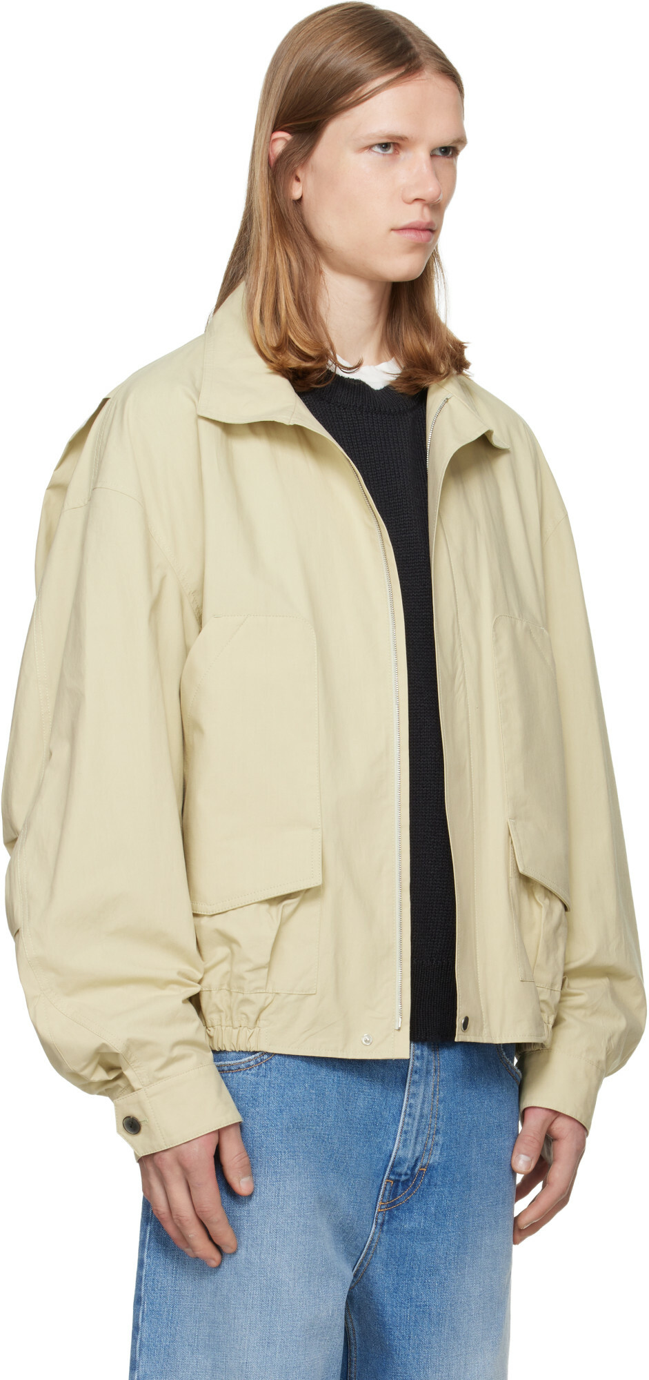 Calvin Klein Collection Beige Donald Bomber Jacket