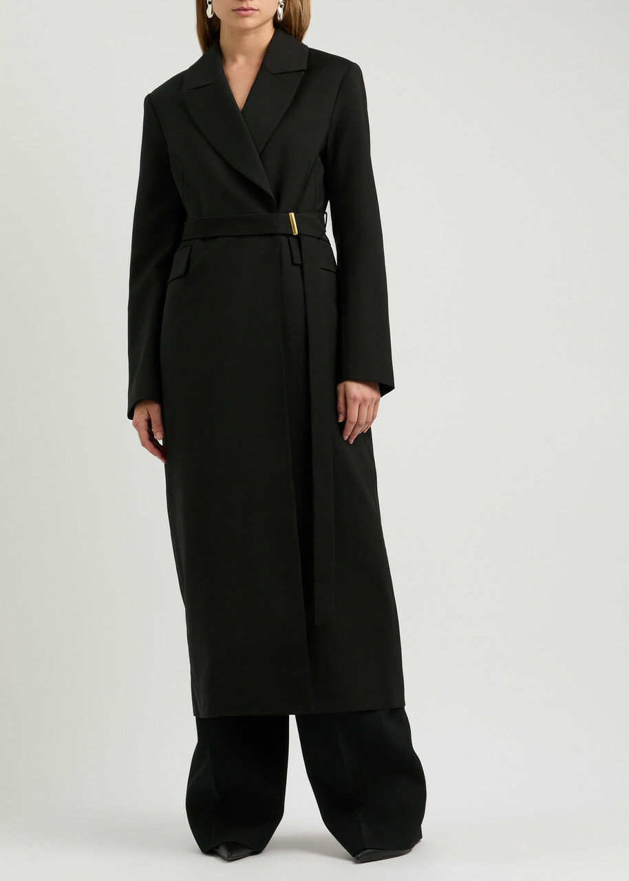 Clea Munro Belted Coat Black