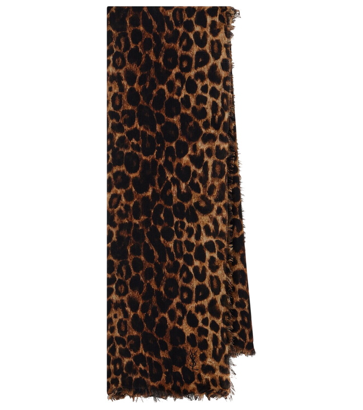Photo: Saint Laurent Leopard-print wool scarf