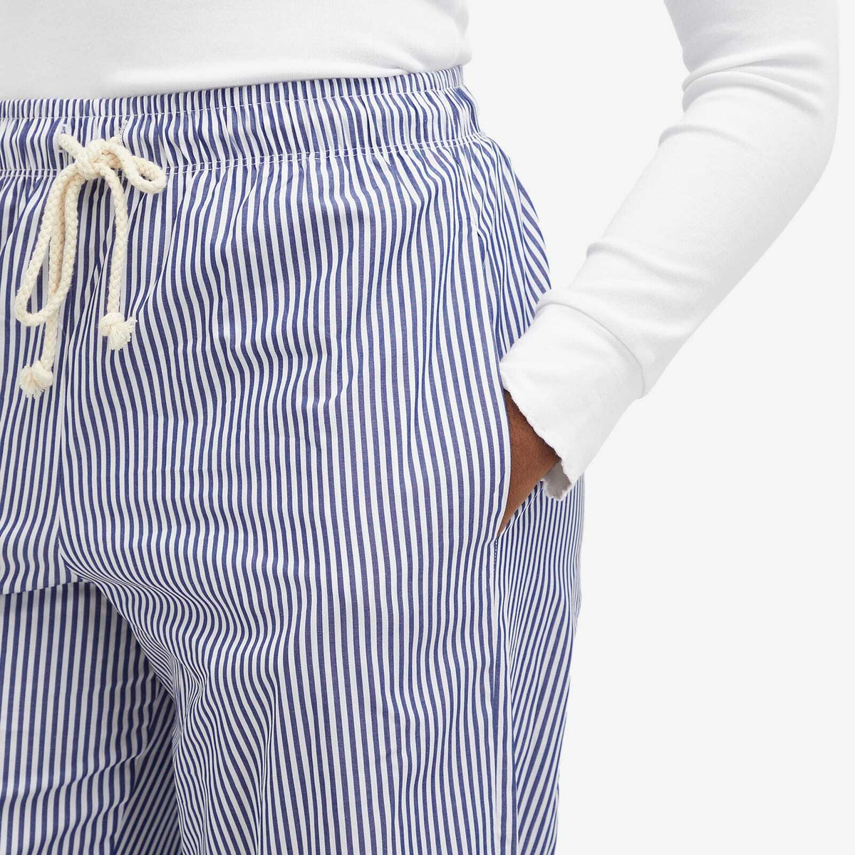 DONNI. Women's Stripe Pop Pant in Navy Stripe