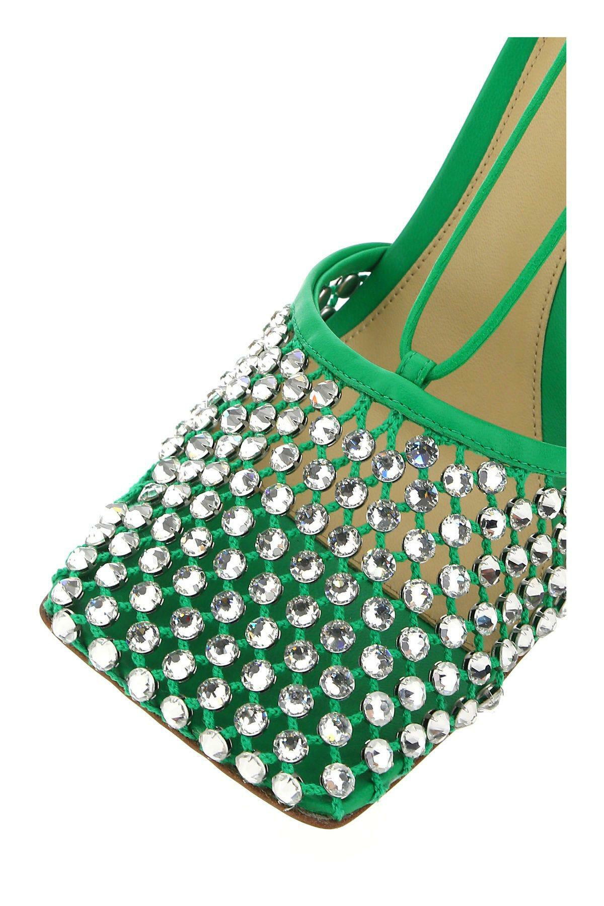 サンダル・ミュール Bottega Veneta Grass green mesh Stretch pumps Bottega Veneta Grass Green Mesh Stretch Sandals Bottega Veneta