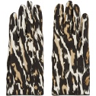 Raf Simons Beige and Brown Animal Fabric Gloves