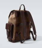 Brunello Cucinelli Leather-trimmed canvas backpack