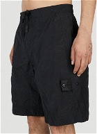 Stone Island Shadow Project - Compass Patch Swim Shorts in Black