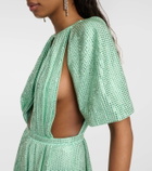 Area Cutout crystal-embellished jersey gown