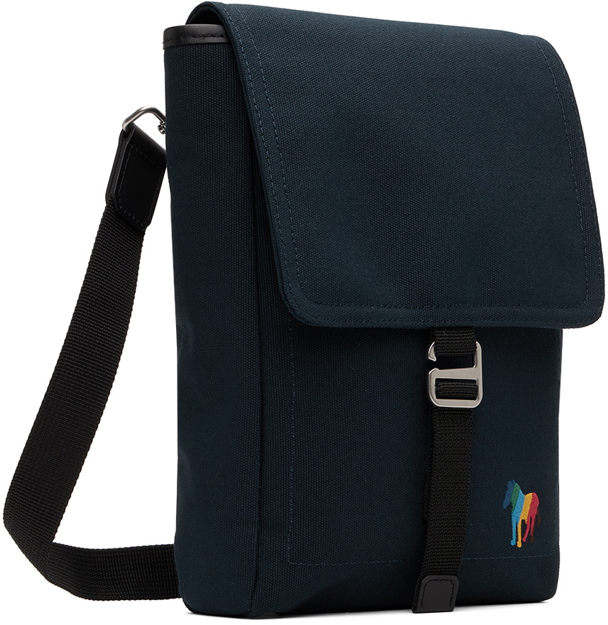 PS by Paul Smith Navy Broad Stripe Zebra Messenger Bag