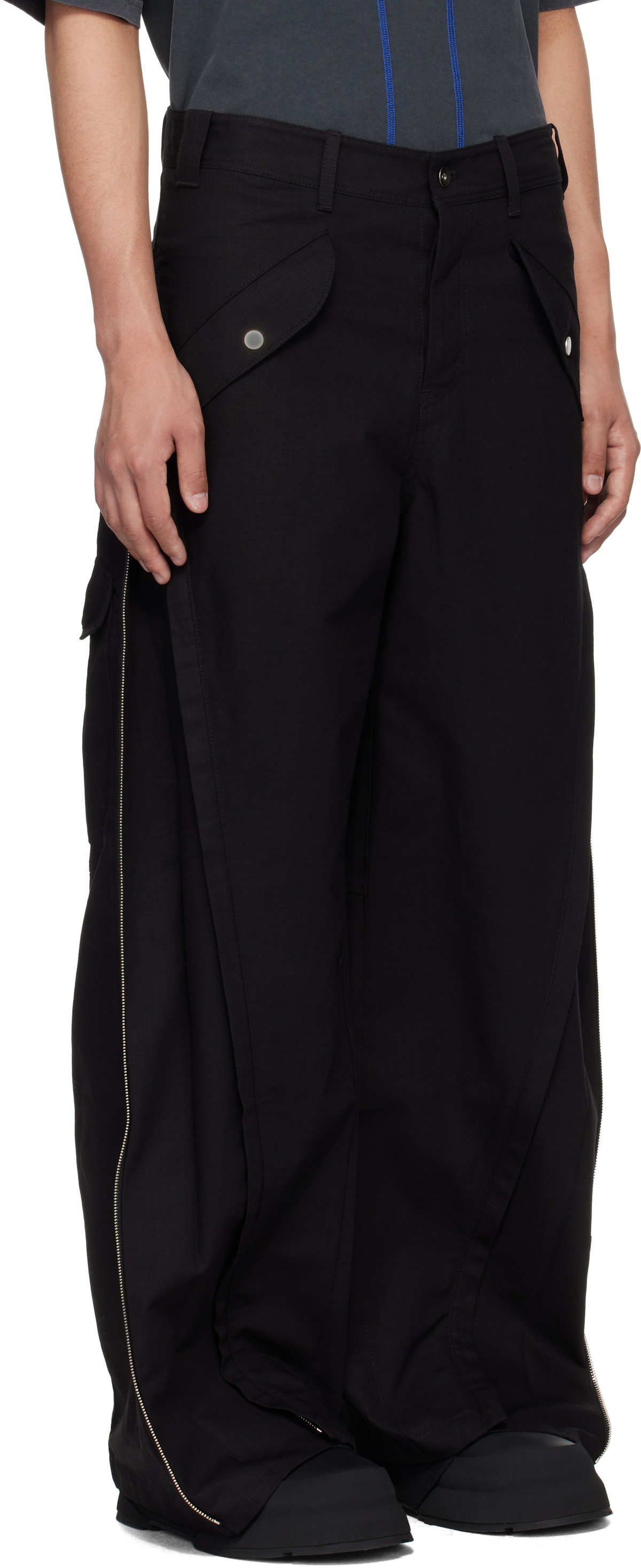 FFFPOSTALSERVICE Black 3-Way Zip Cargo Pants FFFPOSTALSERVICE