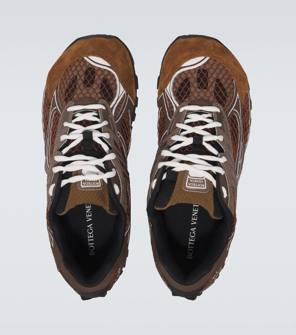 Bottega Veneta Orbit suede-trimmed mesh sneakers Bottega Veneta