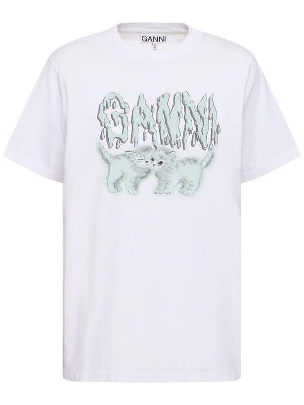 Photo: GANNI Love Cats Relaxed Basic Jersey T-shirt