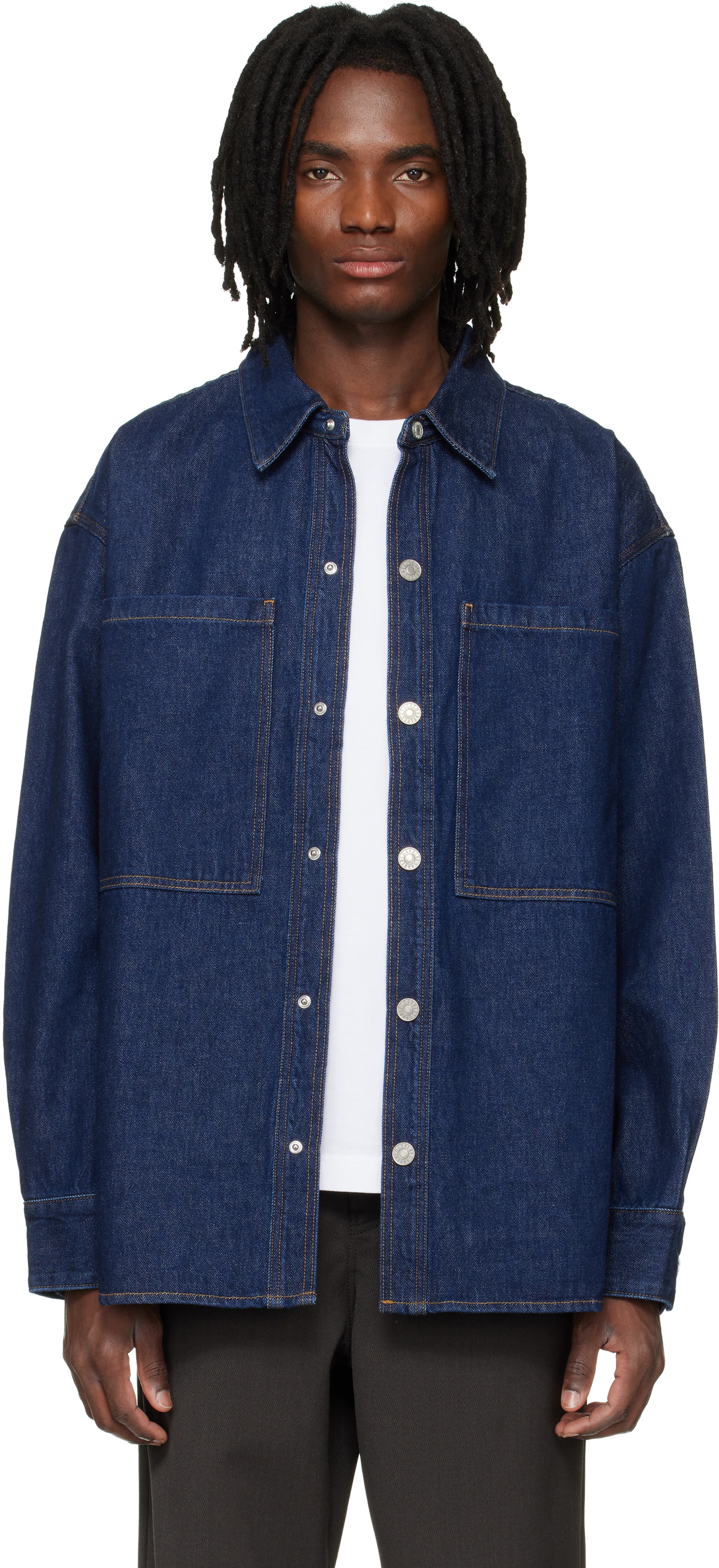 AGOLDE Navy Atticus Denim Shirt