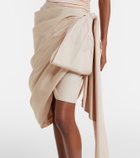 Chloé Bow-detail cotton poplin midi skirt