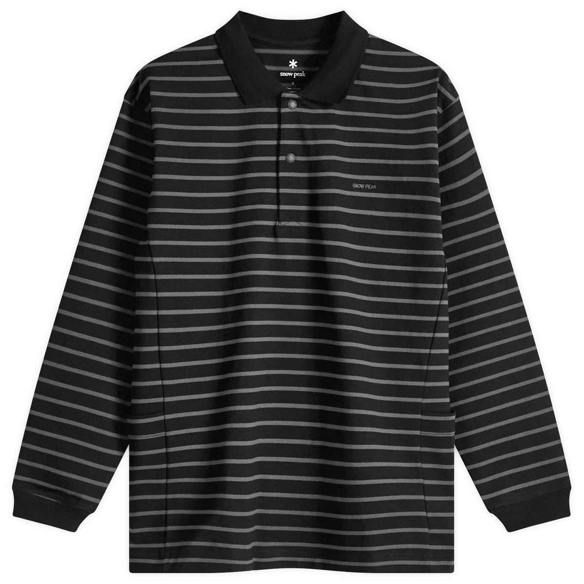 Snow Peak Women's Cotton Border Long Sleeve Polo Top in