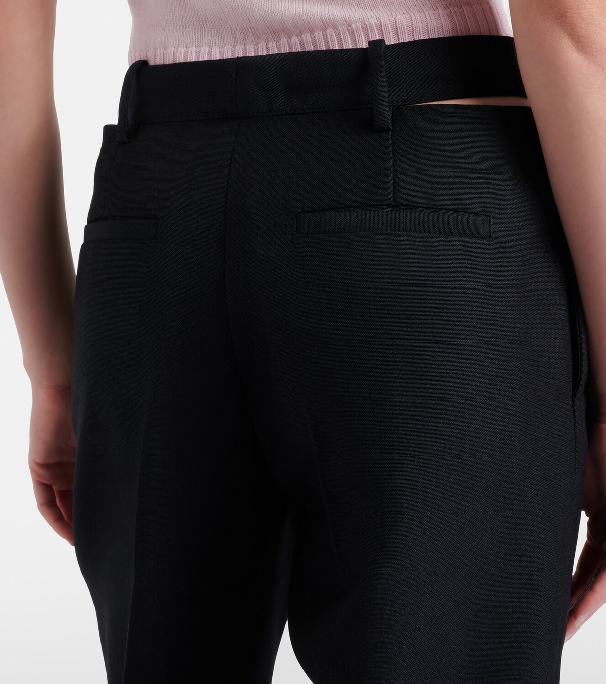 Jil Sander Cutout wool and mohair straight pants
