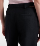 Jil Sander Cutout wool and mohair straight pants