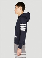 Thom Browne - 4 Bar Hooded Sweater in Blue