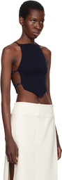 Courrèges Black Lingerie Detail Pointy Tank Top
