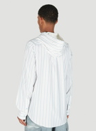 Marni - Striped Hooded Shirt in White