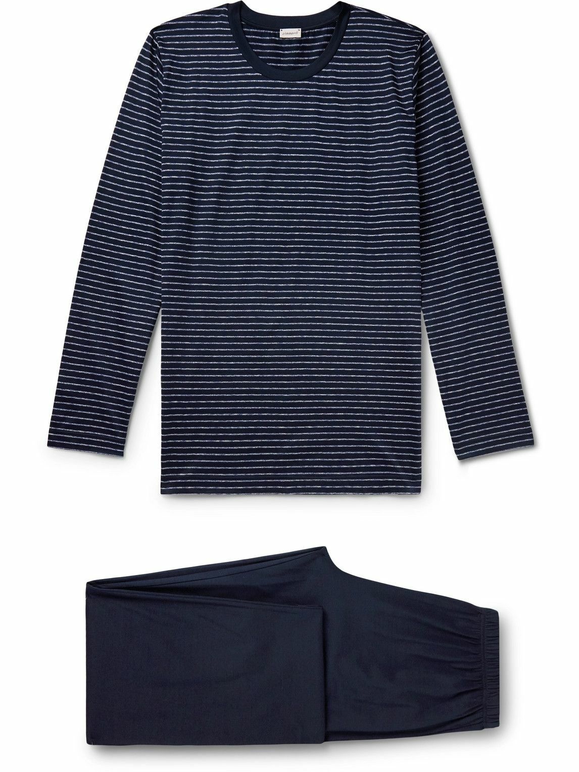 Photo: Zimmerli - Striped Filo di Scozia Cotton-Jersey Pyjama Set - Blue