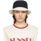 Sunnei Black and Beige Bucket Hat