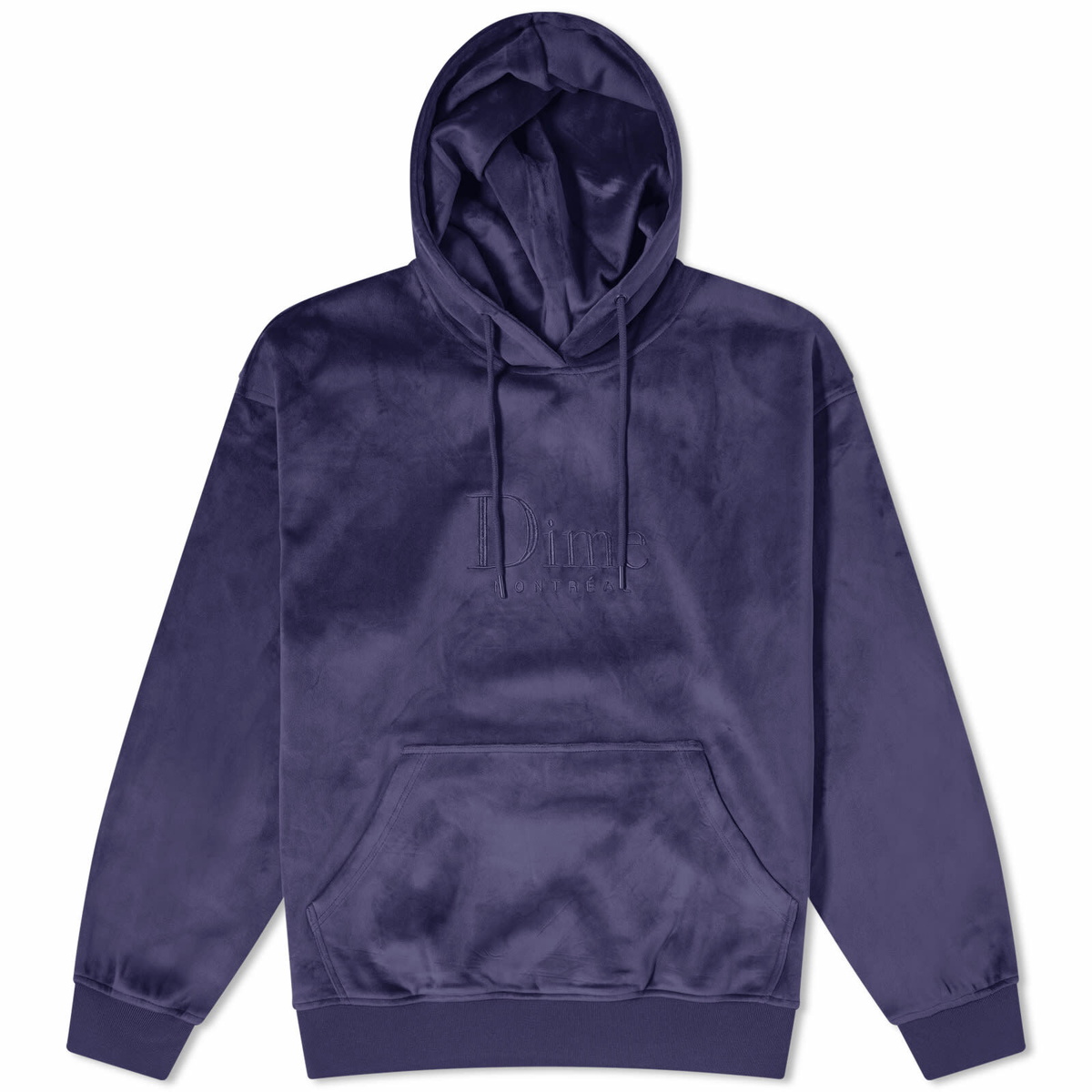 Dime Men's Classic Logo Velour Hoodie in Navy Dime