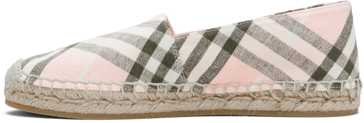 Burberry Pink & Khaki Check Mews Espadrilles​