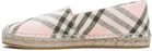 Burberry Pink & Khaki Check Mews Espadrilles​