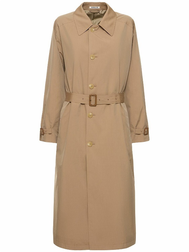 Photo: AURALEE Belted Cotton Chambray Long Trench Coat
