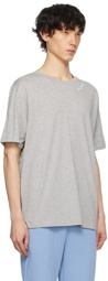 Balmain Gray Embroidered T-Shirt