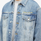 Billionaire Boys Club Men's Duck Embroidered Denim Jacket in Heavy Wash Blue