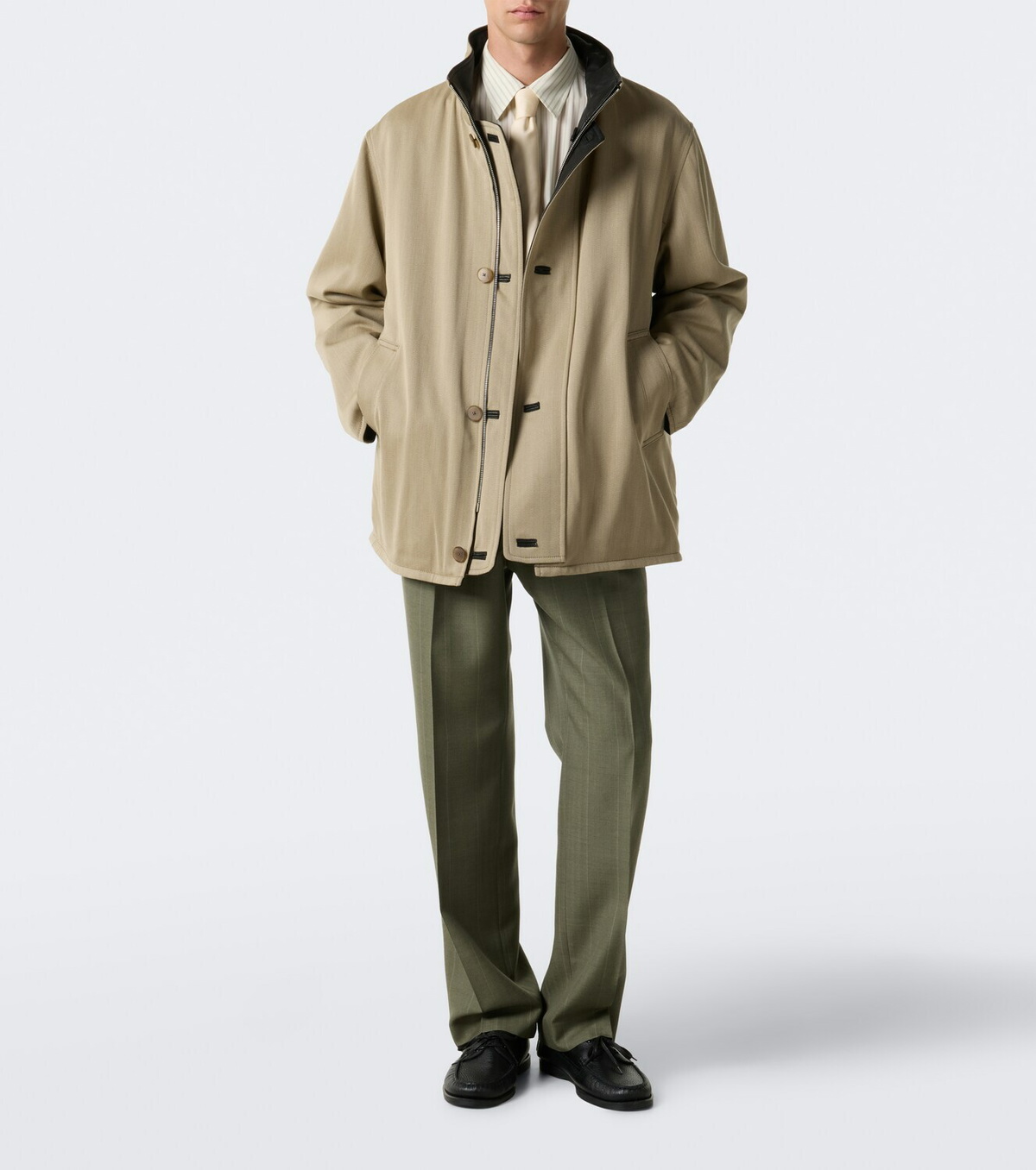 Auralee Reversible leather and wool jacket