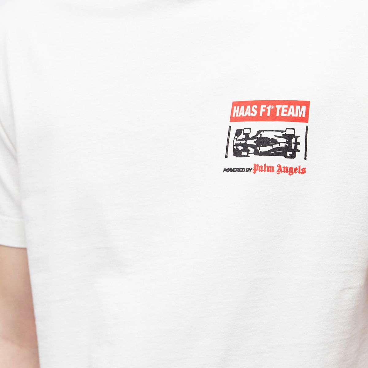 Palm Angels Men's F1 Team T-Shirt in Off White Palm Angels