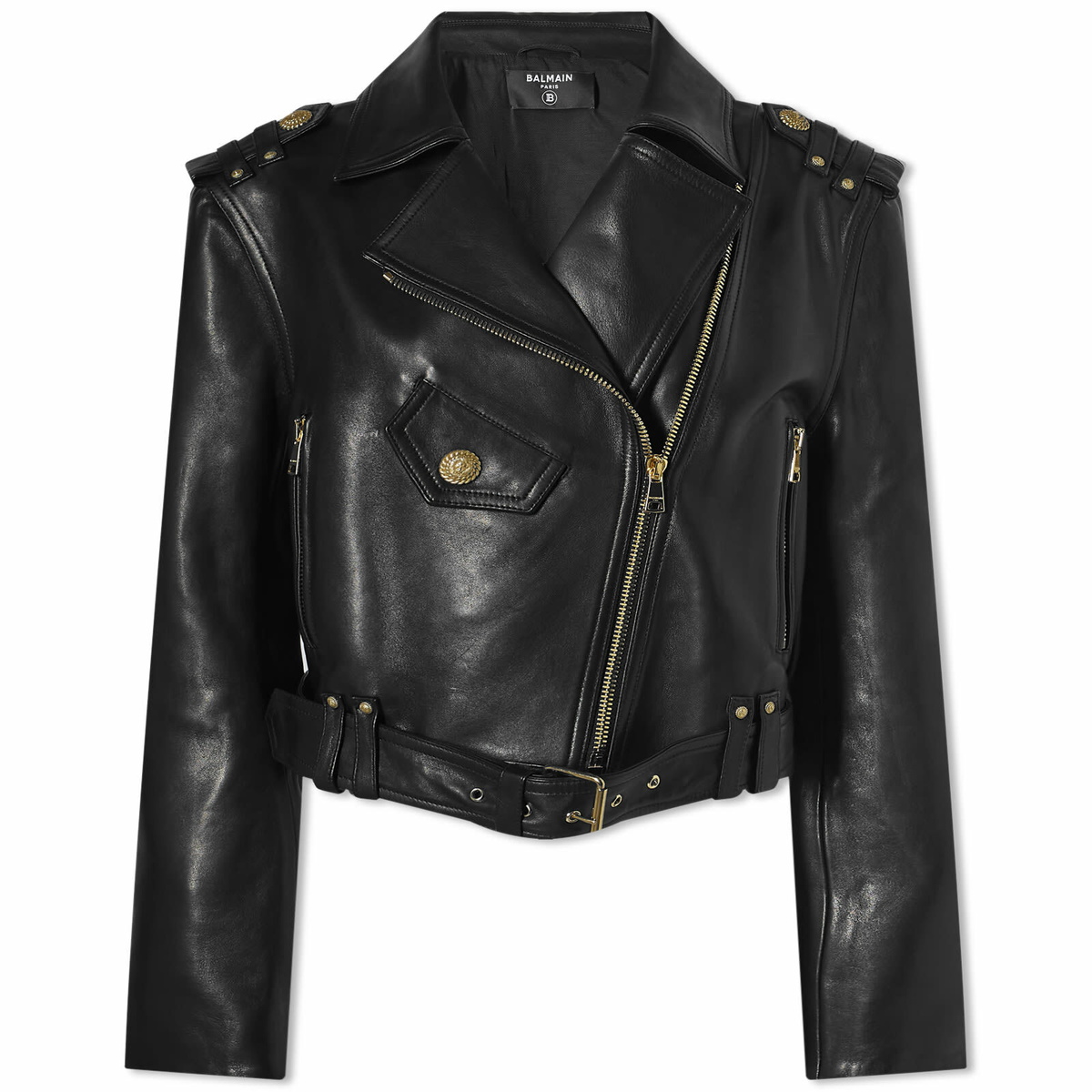 ジャケット BALMAIN Women Jackets DF0SK457PC64EAW Black Balmain Leather jacket - Black - Women | DF0SK457PC64EAW