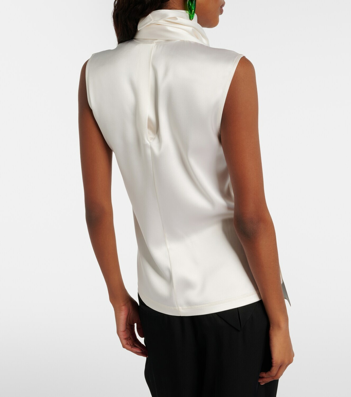Bottega Veneta Scarf-detail silk-blend satin top