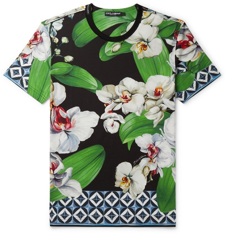 Photo: Dolce & Gabbana - Slim-Fit Printed Cotton-Jersey T-Shirt - Multi