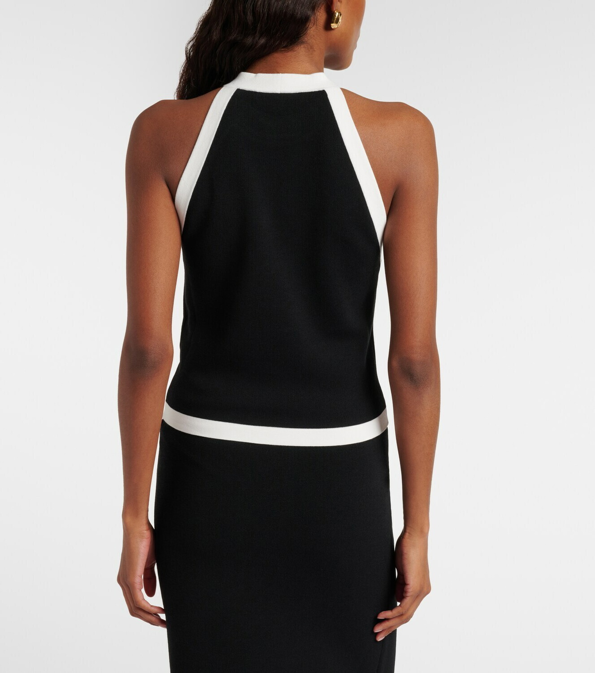 Nina Ricci Ribbed-knit halterneck top
