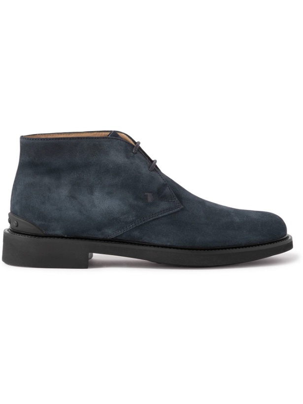 Photo: Tod's - Gommino Suede Chukka Boots - Blue