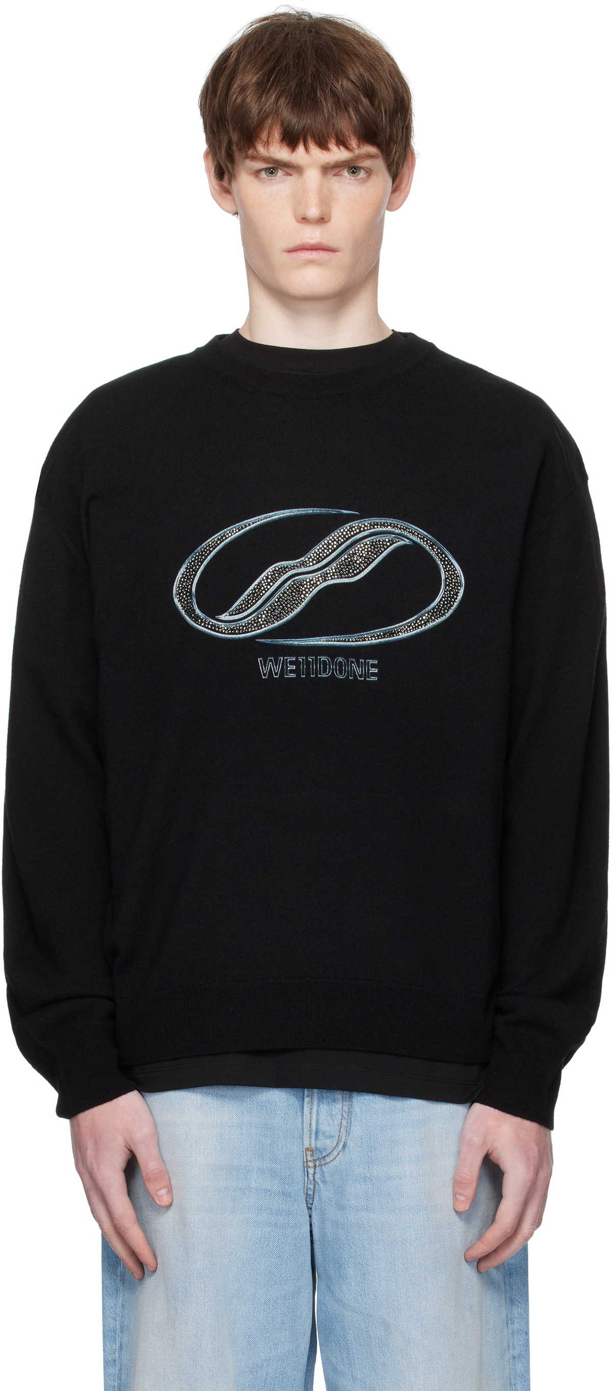 We11done Orange WD1 Graphic Mix Logo Sweater We11done