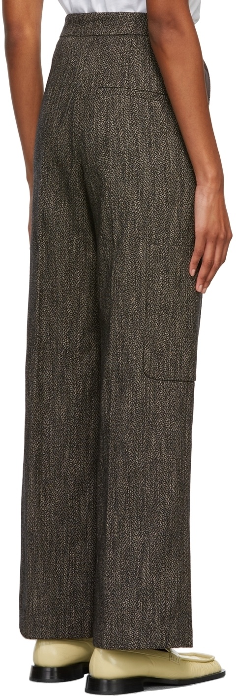 LOW CLASSIC Black Tweed Pocket Trousers Low Classic