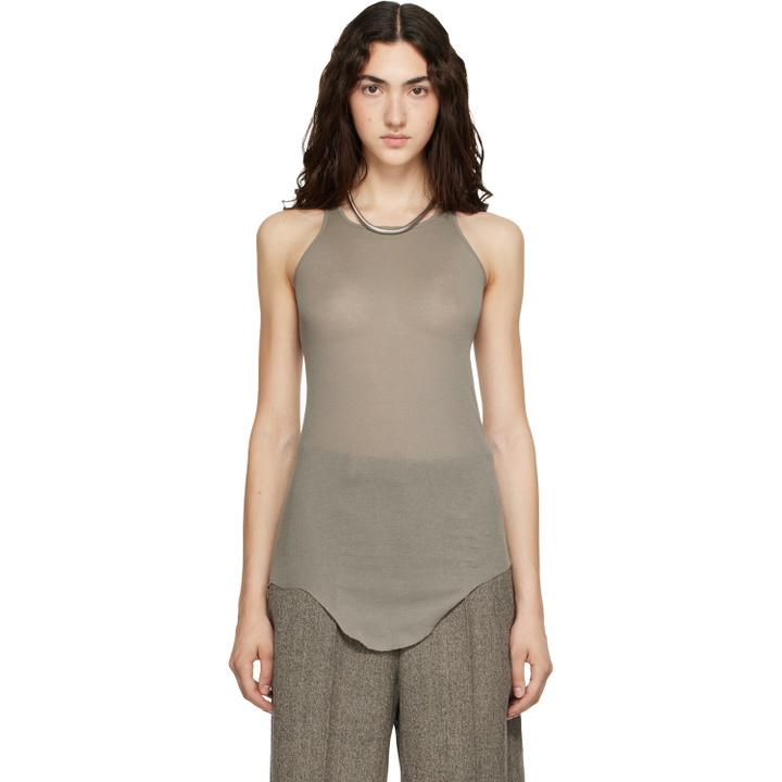 Photo: Rick Owens Taupe Tower Basic Rib Tank Top