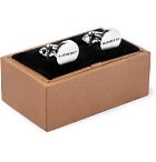 Burberry - Logo-Engraved Silver-Plated and Enamel Cufflinks - Silver