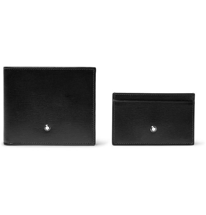 Photo: Montblanc - Cross-Grain Leather Billfold Wallet and Cardholder Gift Set - Men - Black