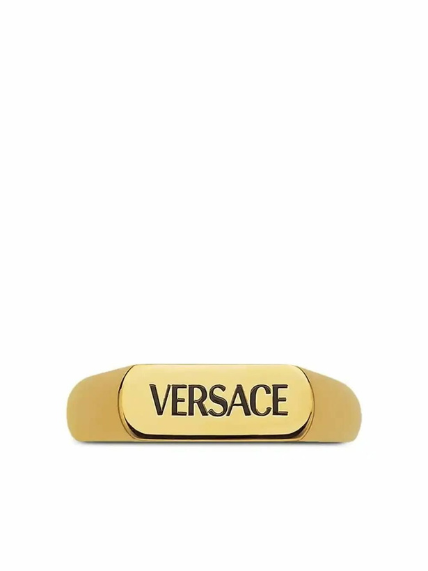 Photo: Versace Logo-Engraved Ring