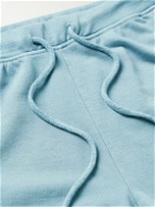 Onia - Straight-Leg Garment-Dyed Cotton-Jersey Drawstring Shorts - Blue