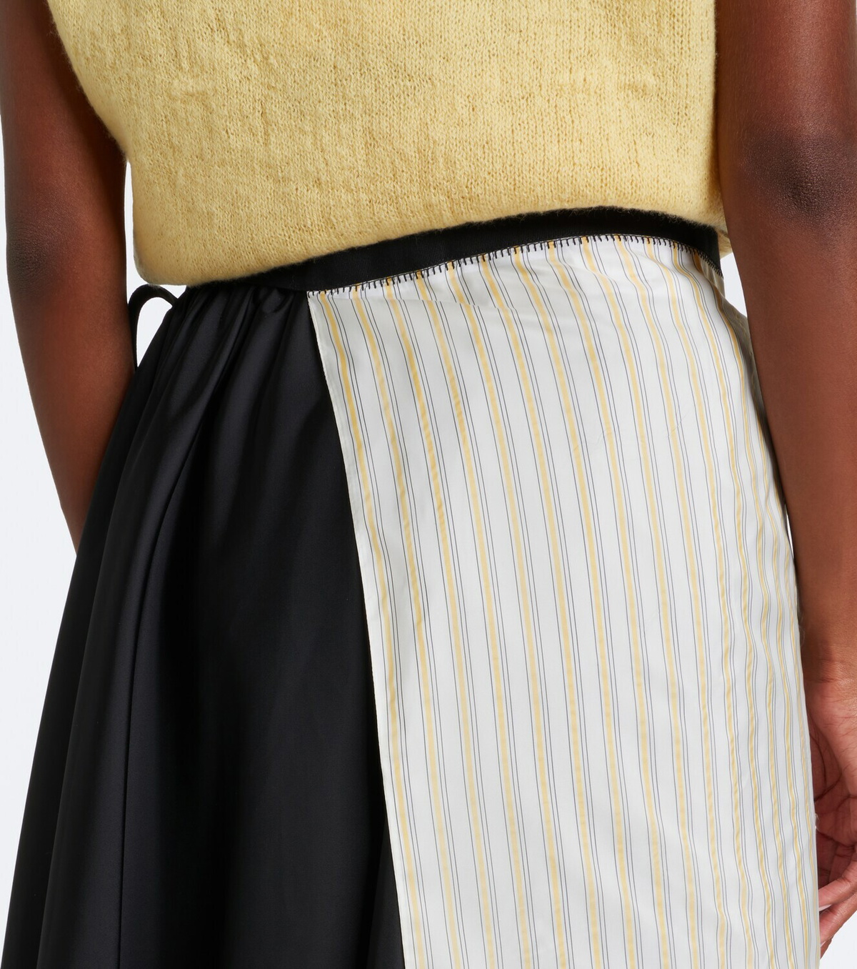 Prada Embroidered striped wrap skirt