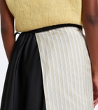Prada Embroidered striped wrap skirt