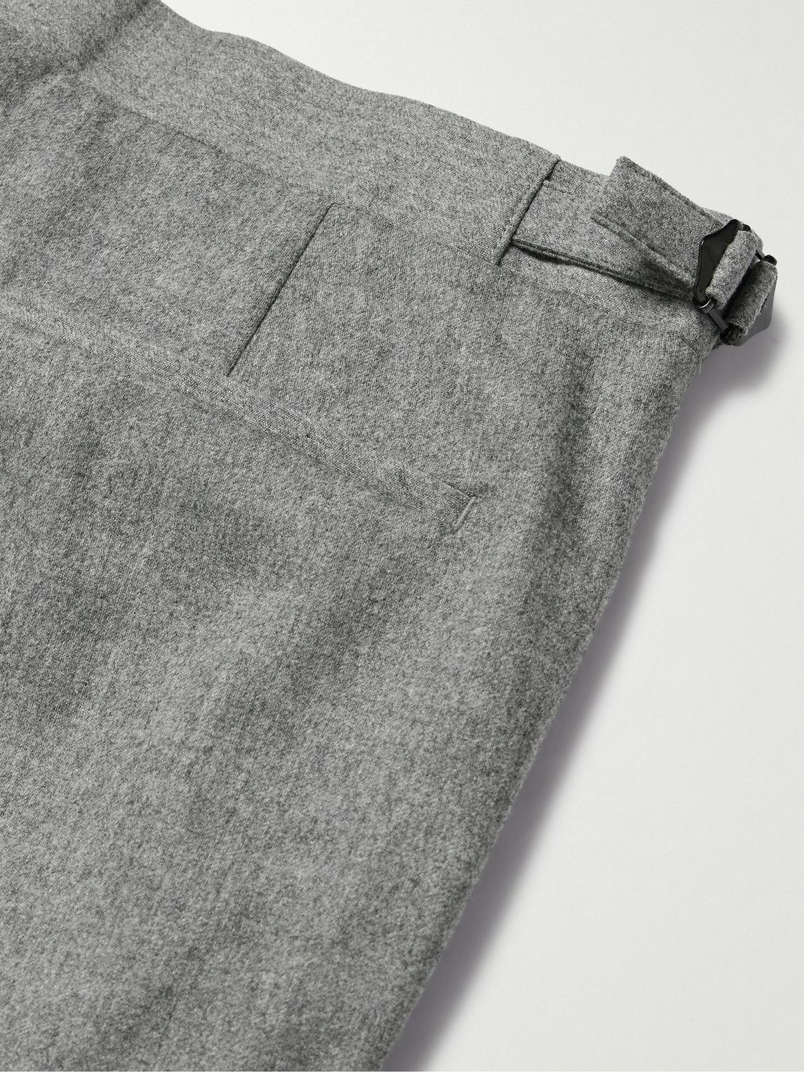 Richard James - Chapman Slim-Fit Wool-Blend Flannel Trousers - Gray