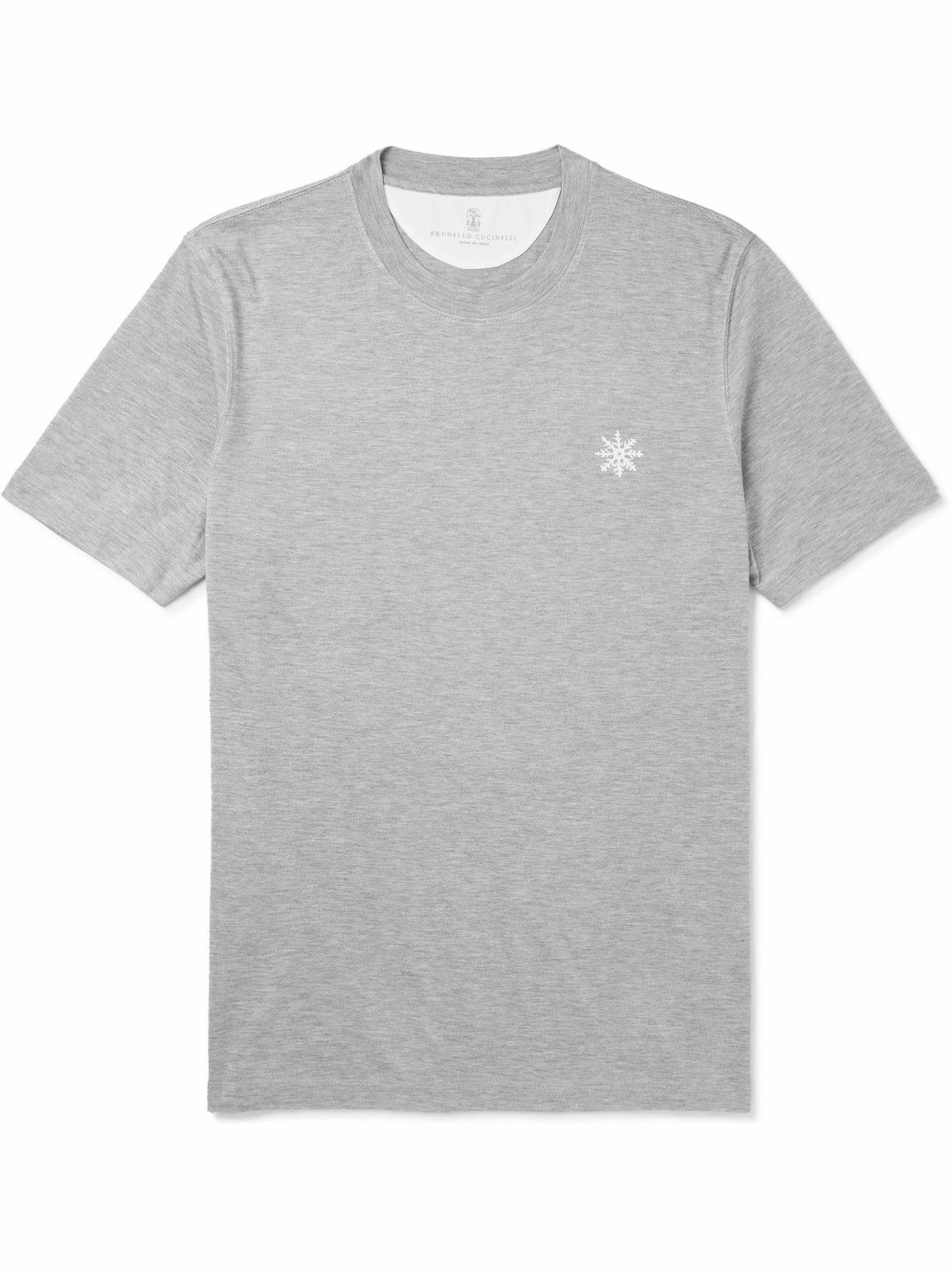 Logo-Print Silk-Blend T-Shirt